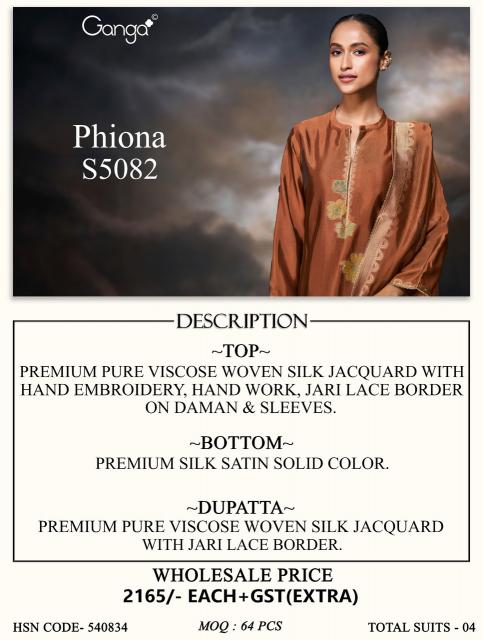 Ganga phiona 5082 wholesale dress materials in surat